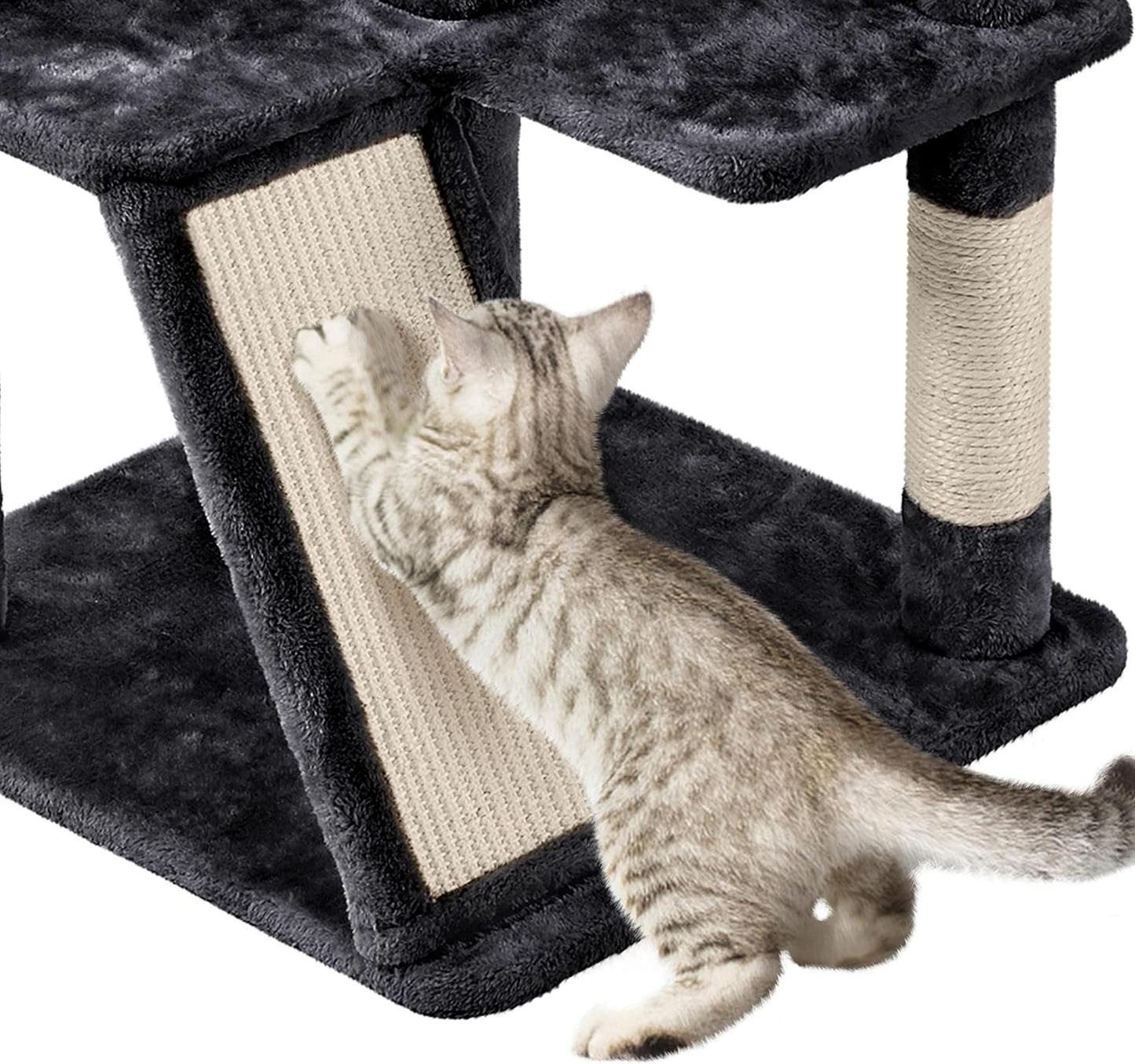 Multi-Level Cat Tree for Indoor Cats Cat Tree Tower for Large Cats with Sisal-Covered Scratching Posts, Condo, Stable Cat Tower, Cat Furniture Play Center for Indoor Cats Activity